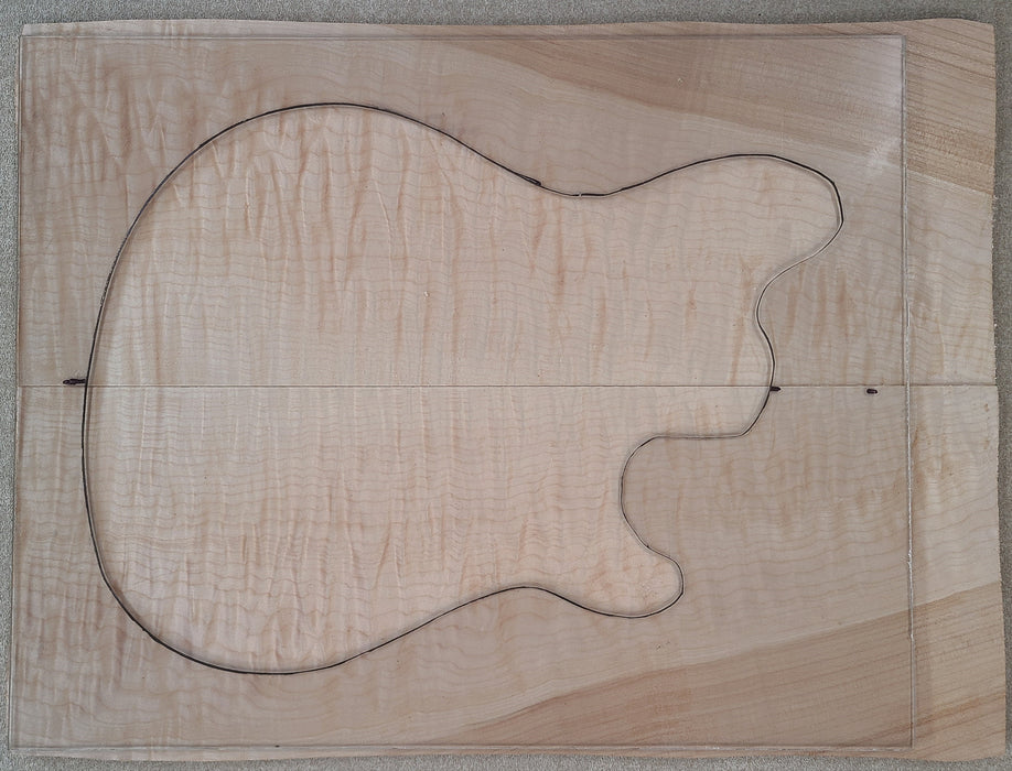 Curly Quilt Figured Maple Guitar set, .34" thick - Stock# 3-0277D