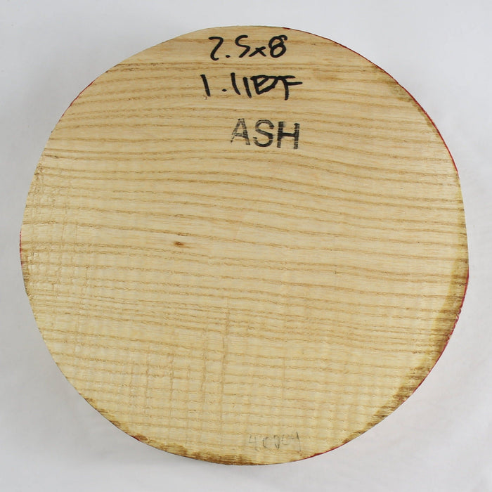 White Ash Round 8" diameter x 2.3" thick - Stock #40009