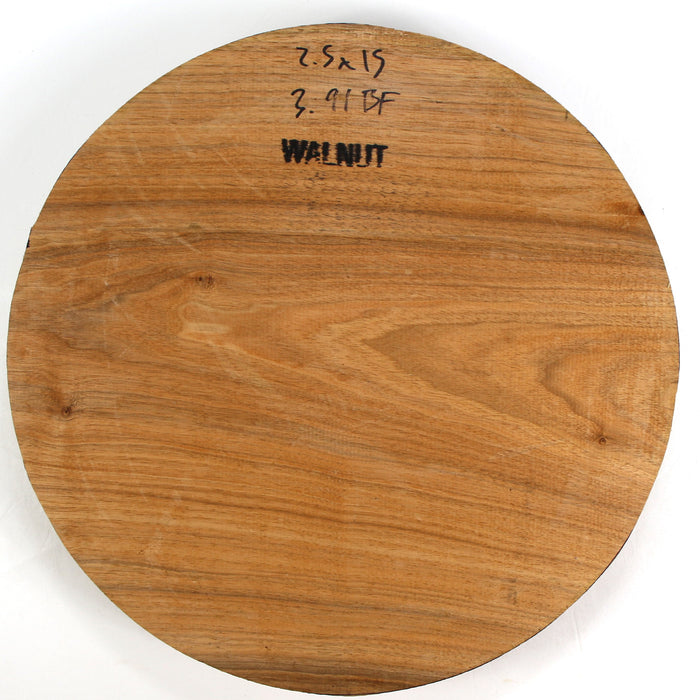 English Walnut Round 15" x 2.5" Thick - Stock #40233