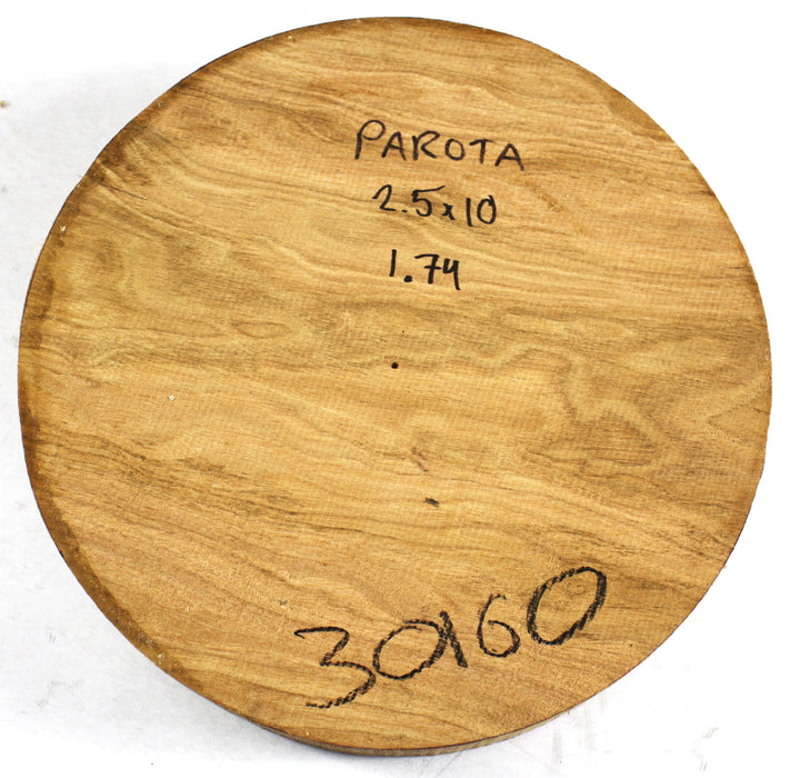 Parota Round 10" diameter x 2.5" thick  - Stock# 3-0160