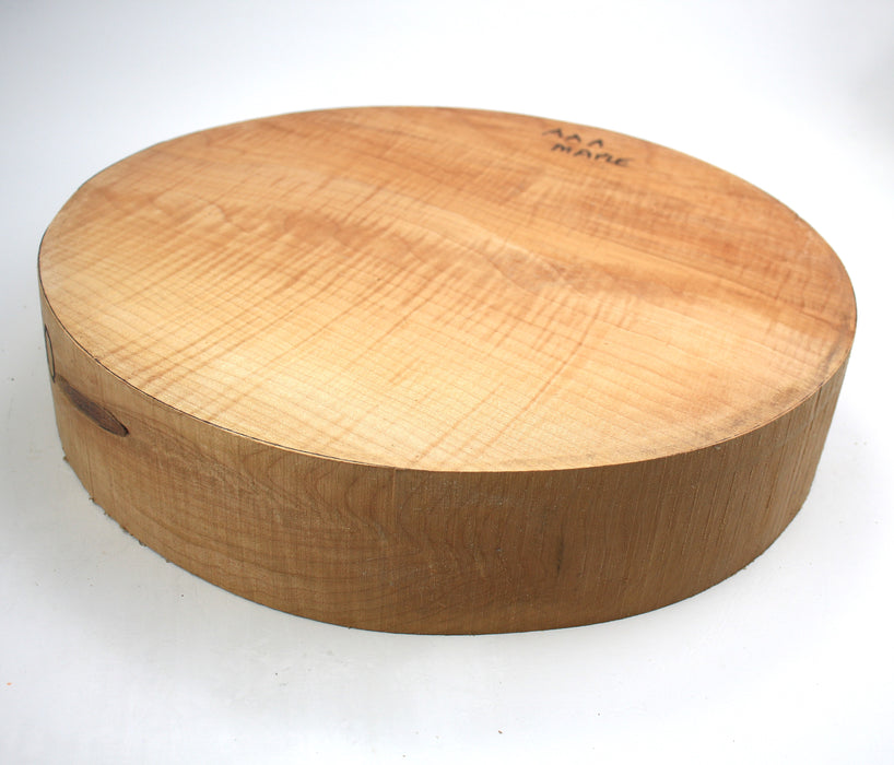 Maple Flame Round, Highly Figured, 16" x 3.1" Thick - Stock #40450