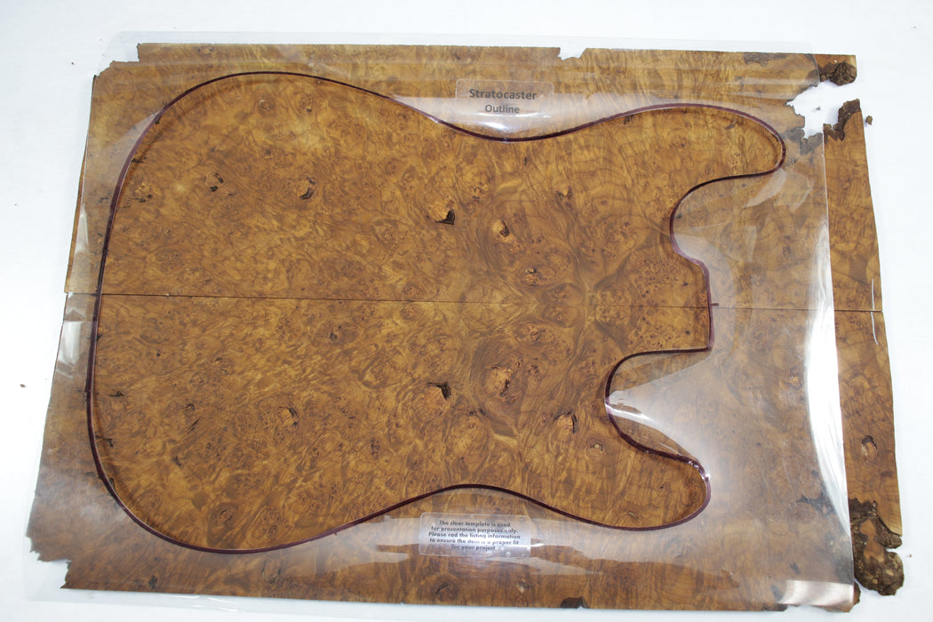 Torrefied Maple Burl Guitar set, 0.22" thick (4A HIGHLY FIGURED) - Stock# 3-0061