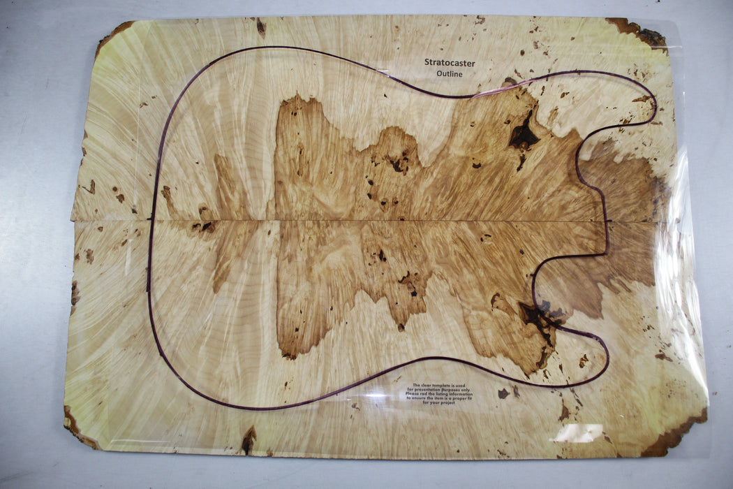 Maple Burl Guitar set, 0.3" thick (+4A FIGURED) - Stock# 3-0063