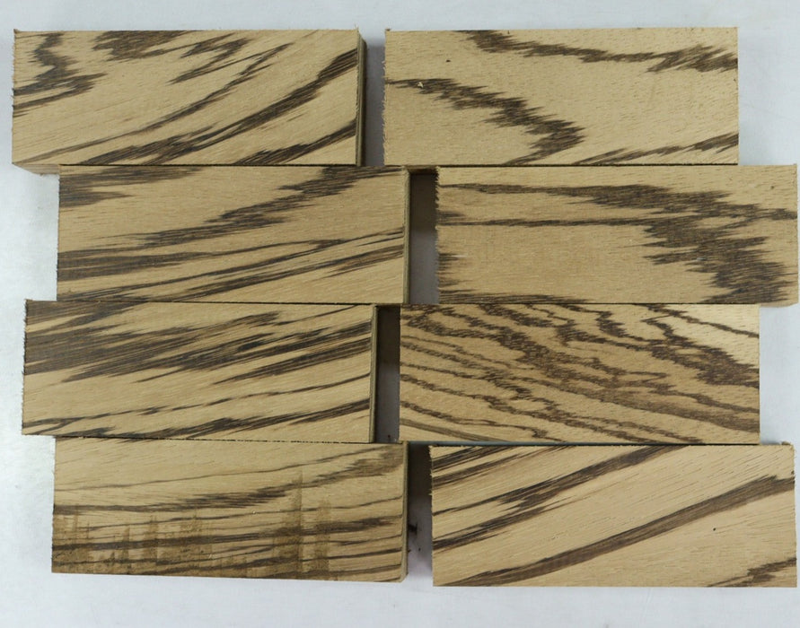 10 Zebrawood pieces 0.92" x 2" x 5.2" - Stock# 2-8896