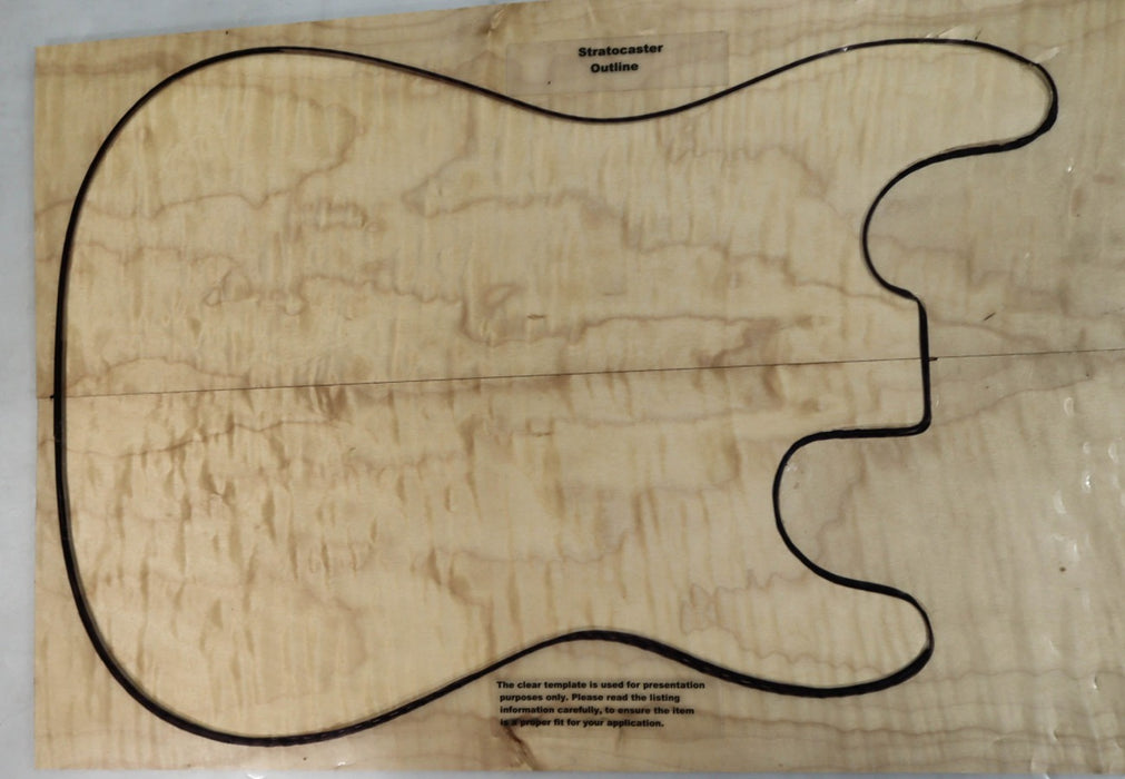 Maple Quilt Guitar set, 0.25" thick (2A Figured) - Stock# 2-9058