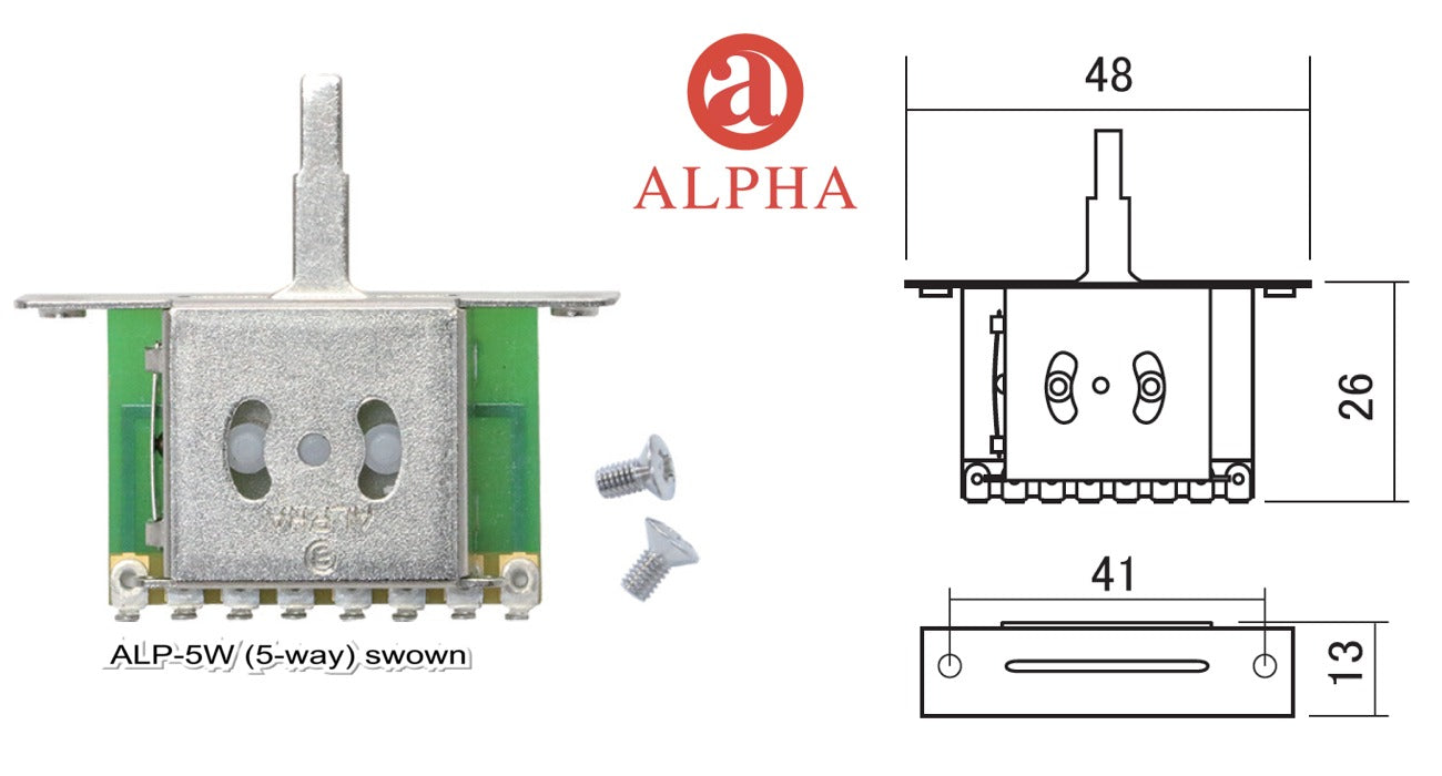 Alpha Series 3-Way or 5-Way Switch