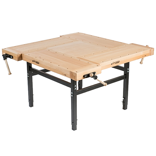 Beaver "Quad HD" Classroom Workbench with 4 Vises and Adjustable Steel Legs