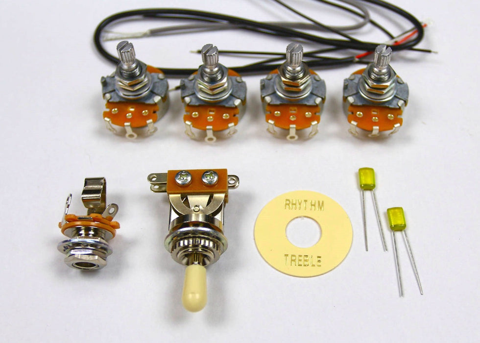 Wiring Kit for LP type Guitars, with diagram, Ivory