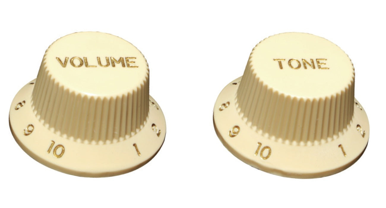Top Hat Control Knob for Fender Strat style guitars, Cream CTS (inch)