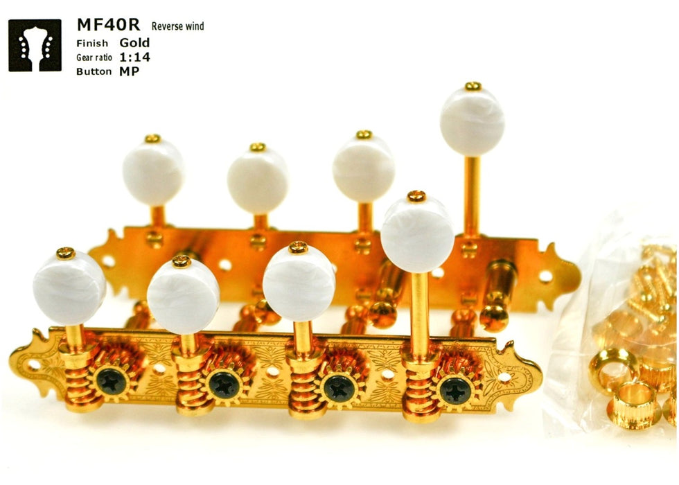 Gotoh MF40R-G-MP Tuner set for Mandolin, Reverse Wind (4L + 4R)