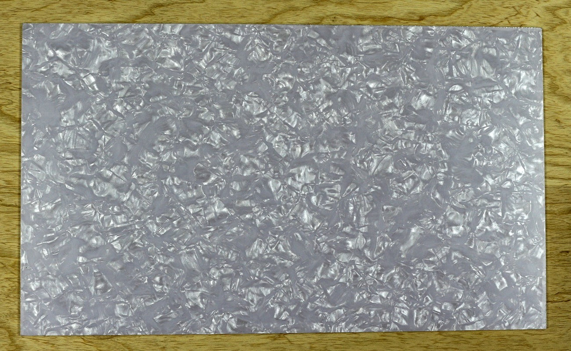 White Pearloid Pickguard sheet 2.5 x 225 x 390mm, 3 ply