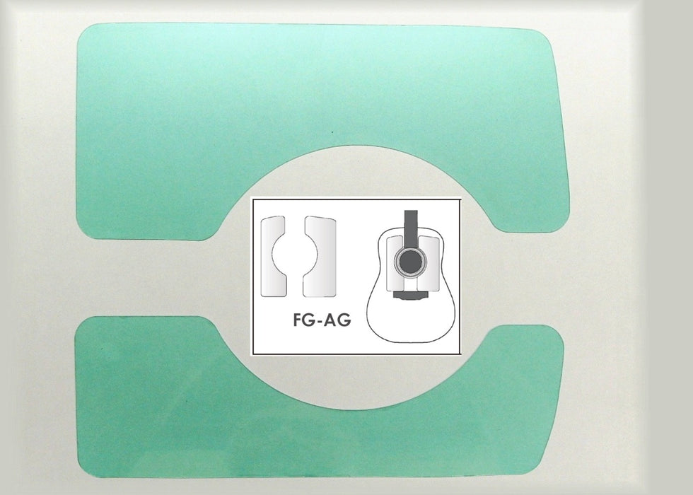 PET Acoustic Guitar Faceguard (self-adhesive) - Clear, 2 piece set