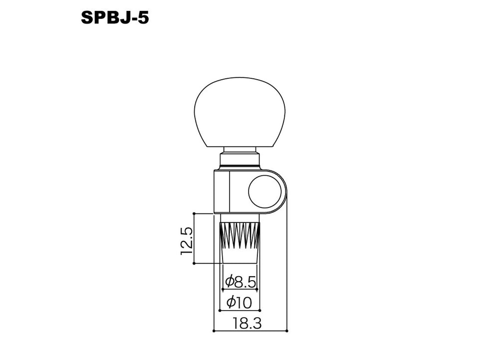Gotoh SPBJ-5-PW-N 5th-string Banjo Tuner, Nickel w/ Pearl knob