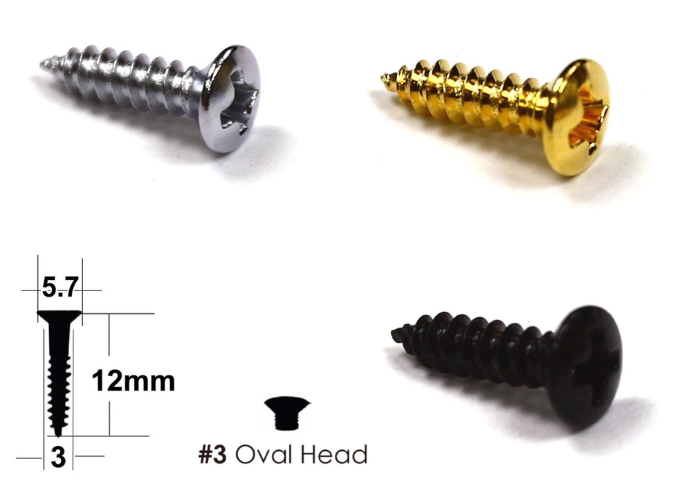 Screw for Control plates, Mounting Rings and Pickguards, #3 (3 x 12 mm)