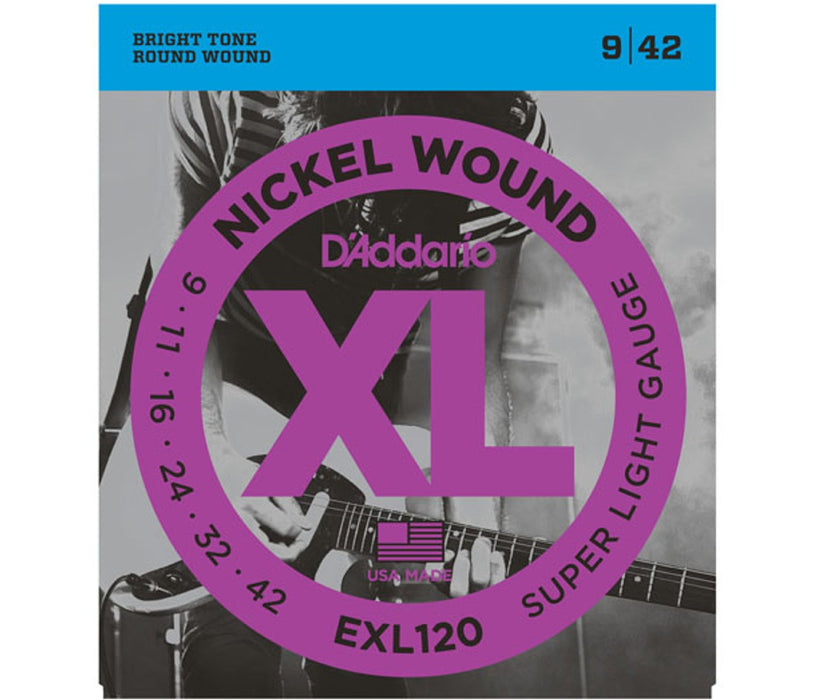 D'Addario EXL120 Nickel Wound, 09-42, Super Light Electric Guitar Strings